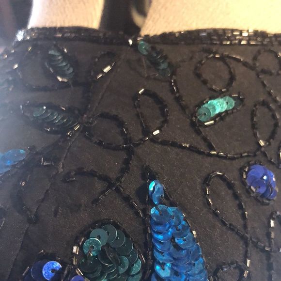 Laurence Kazar New York 100% silk beaded events blouse size large - Picture 10 of 16